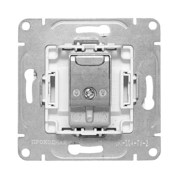  Розетка телевизионная проходная TV СП Эпика механизм алюм. EKF UP1-SOA-TV-2 фото в каталоге от BTSprom.by