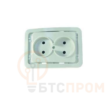 Розетка 2-м СП Mimoza 10А без заземл. без вставки бел. Makel 22017 фото в каталоге от BTSprom.by  Розетка 2-м СП Mimoza 10А без заземл. без вставки бел. Makel 22017 фото в каталоге от BTSprom.by