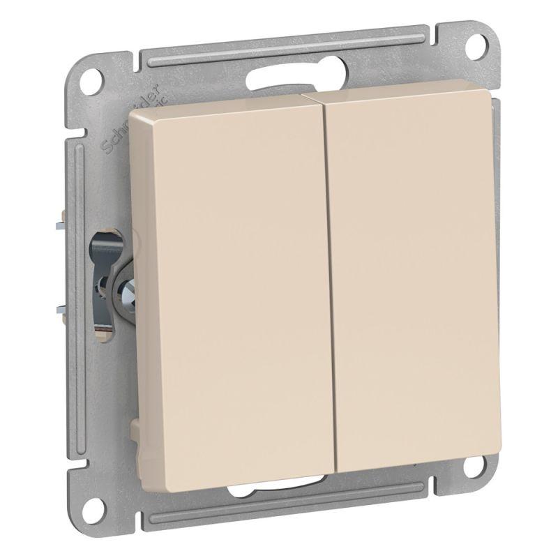 выключатель 2-кл. сп atlasdesign 10а ip20 (сх. 5) 10ax механизм беж. se atn000251 от BTSprom.by