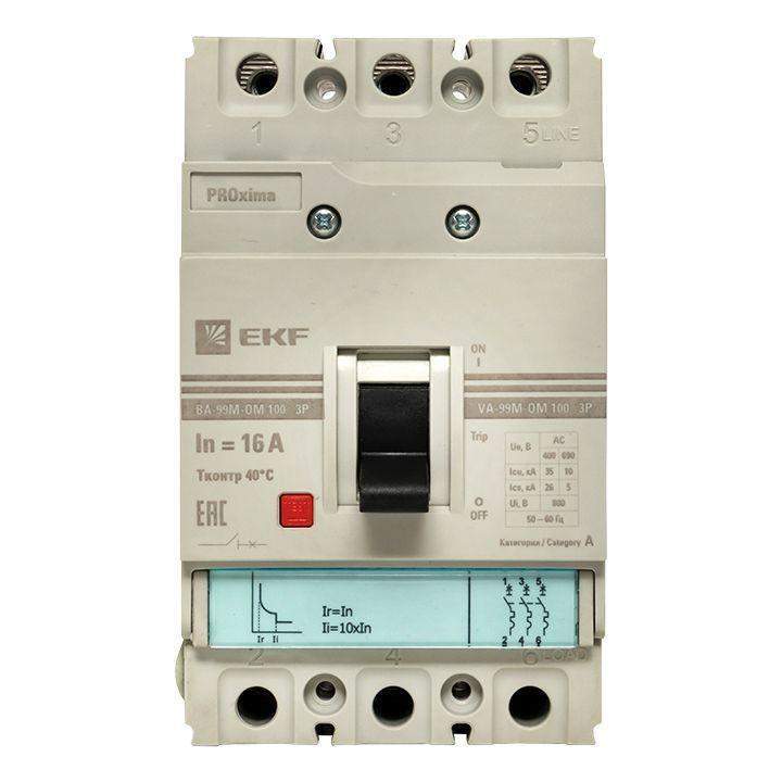  Выключатель автоматический 3п 100/ 16А 35кА ВА-99М РМРС PROxima EKF mccb99-100-16m-om фото в каталоге от BTSprom.by