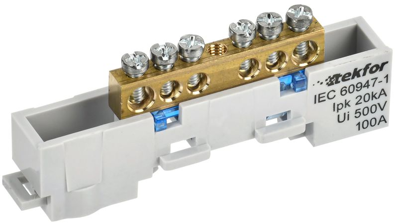 шина нулевая n неизол. на универс. держ. 6х9-6-с tekfor iek tf-nn10-06-dl-k07 от BTSprom.by