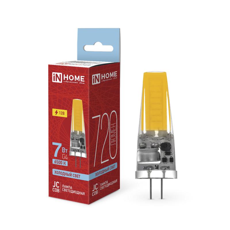лампа светодиодная led-jc-cob 7вт 12в g4 6500к 720лм in home 4690612060293 от BTSprom.by
