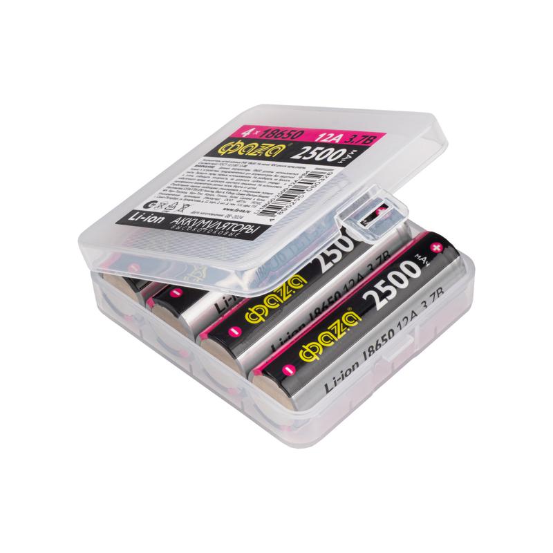  Аккумулятор 18650 3.7В Li-Ion 2500мА.ч без платы защиты PB-4 (уп.4шт) ФАZА 5060326 фото в каталоге от BTSprom.by