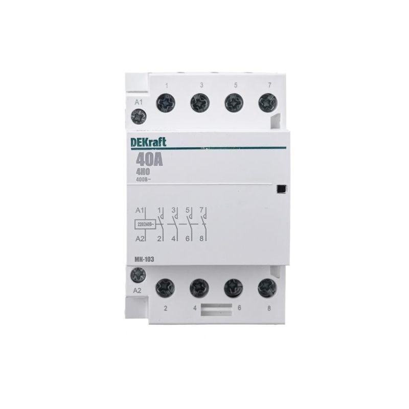  Контактор модульный МК-103 4НО 40А 230В DEKraft 18081DEK фото в каталоге от BTSprom.by