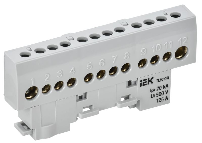 шина l "фаза" изол. на универс. держ. 8х12-12-ср tekfor iek tf-nn20-12-kl-k03 от BTSprom.by