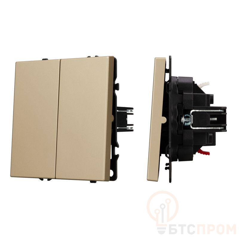  Выключатель проходной ARL NOBE 2 кл софт-тач зол. песок SWT-MKP2-SFPL-GD (250В 10А) Arlight 054256(1) фото в каталоге от BTSprom.by