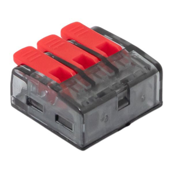  Клемма строительно-монтажная СМК 221-613 3-проводная 0.5-4.0(6)кв.мм с рычагом (уп.40шт) PROxima EKF plc-smk-221-613 фото в каталоге от BTSprom.by