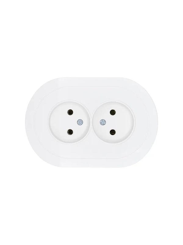 розетка 2-м сп osen без заземл. пбт круглая бел. lezard 744-0200-128b от BTSprom.by