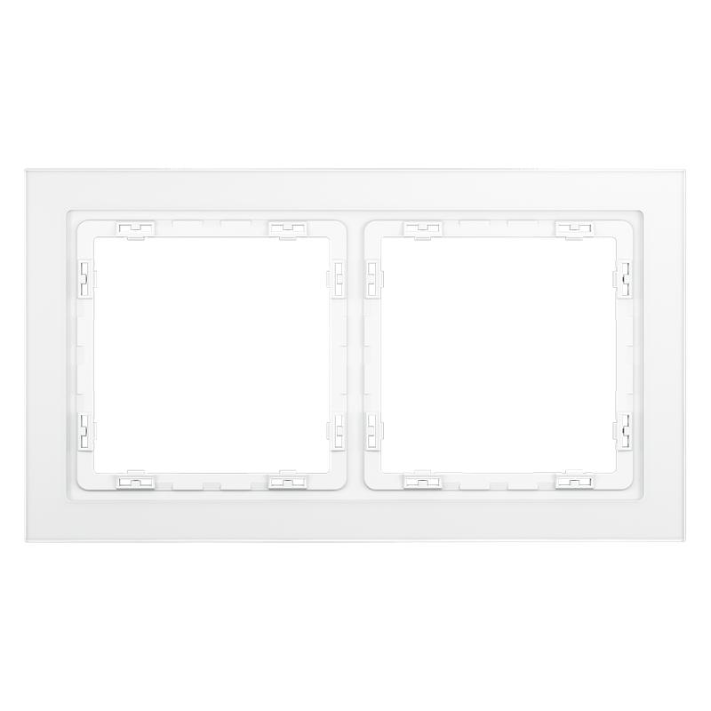 рамка 2-м s70 стеклян. бел. матов. voltum vls110202 от BTSprom.by