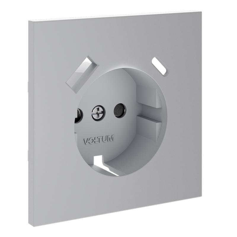 накладка для розетки с заземлением и защитными шторками с usb a+c s70 сер. voltum vls001016 от BTSprom.by