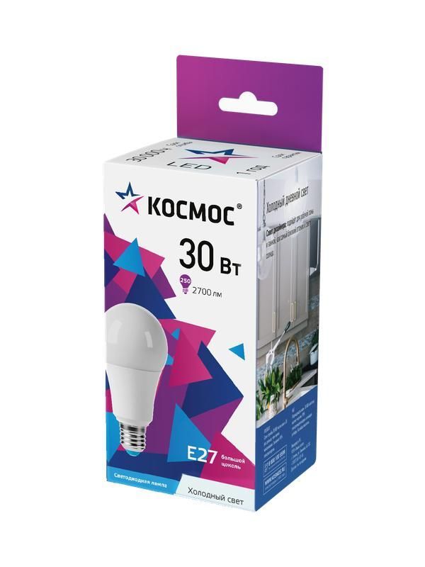 лампа светодиодная а70 30вт 6500к е27 174-265в космос lkecled30wa70e2765 от BTSprom.by