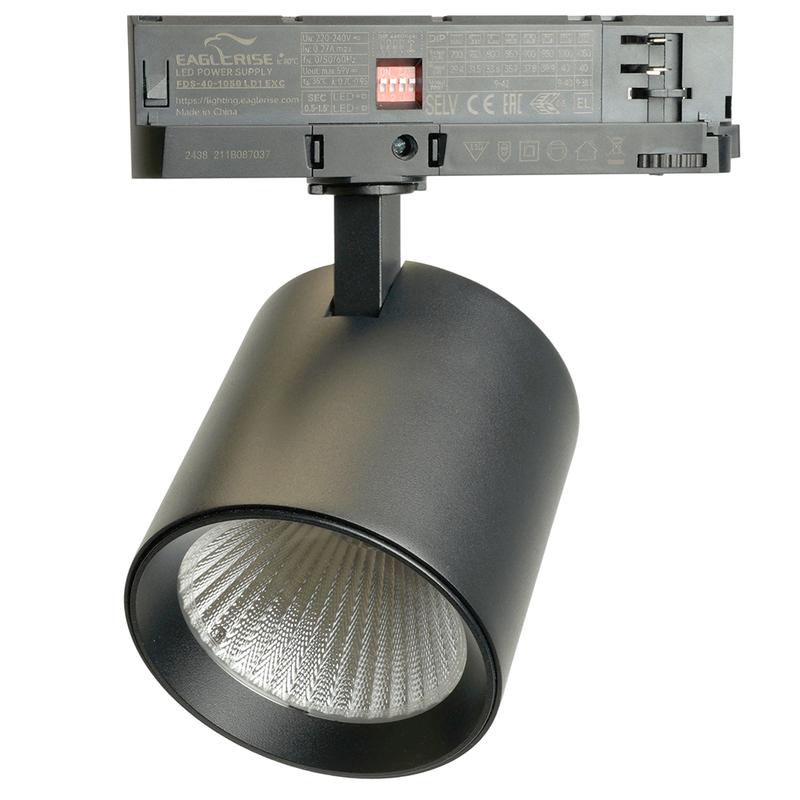 светильник светодиодный трековый на шинопровод 40вт 3500-3600лм 4000к 36град. черн. 3ф tr reflex с функцией выбора мощности feron 52059 от BTSprom.by