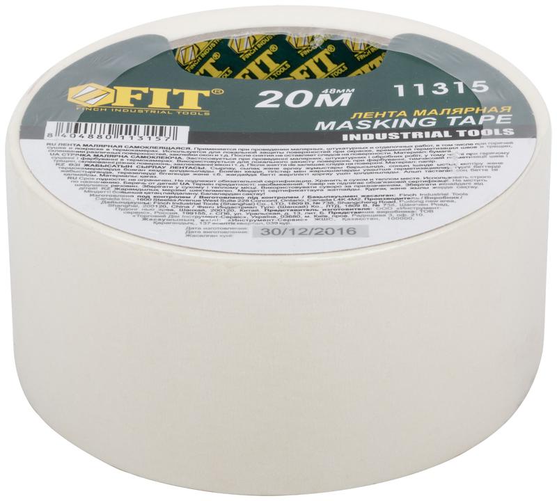  Лента малярная креппированная клейкая 48ммх20м FIT 11315 фото в каталоге от BTSprom.by