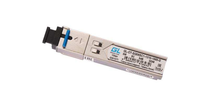 модуль sfp wdm 1.25гбит/с одно волокно sm sc tx:1310/rx:1550 нм ddm 8 дб (до 3км) nikomax gl-ot-sg08sc1-1310-1550-d от BTSprom.by
