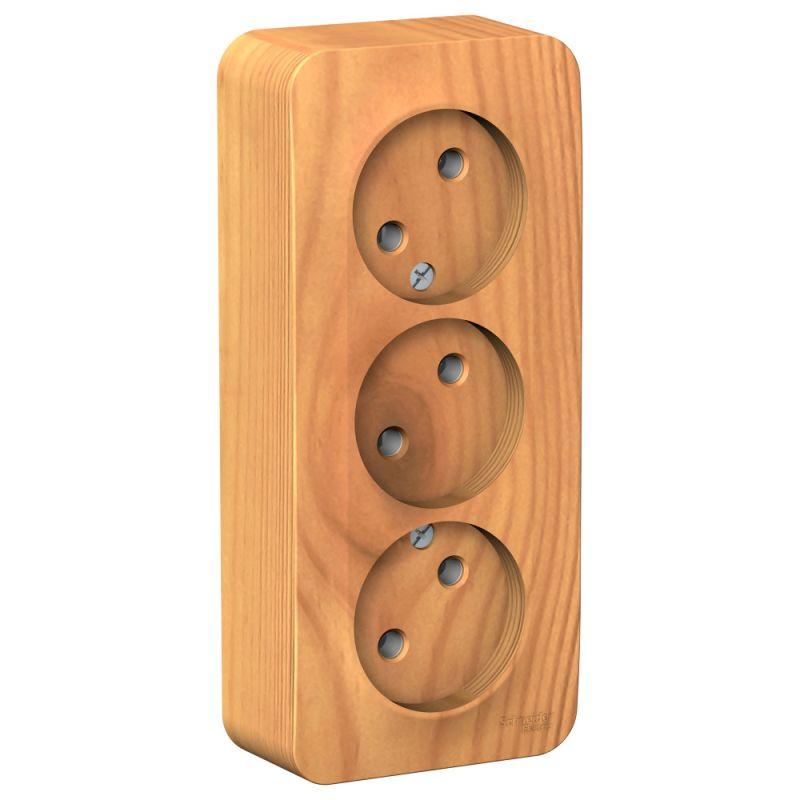 розетка 3-м оп blanca 16а ip20 250в без заземл. без защ. шторок с изолир. пластиной ясень se blnra000315 от BTSprom.by