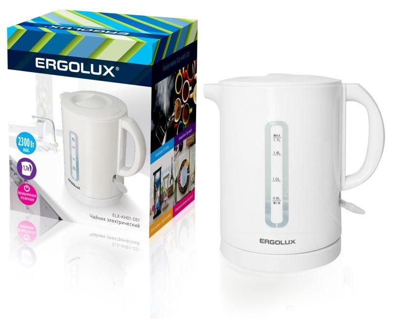 чайник elx-kh01-c01 пласт. спираль 1.7л 160-250в 1500-2300вт бел. ergolux 13114 от BTSprom.by