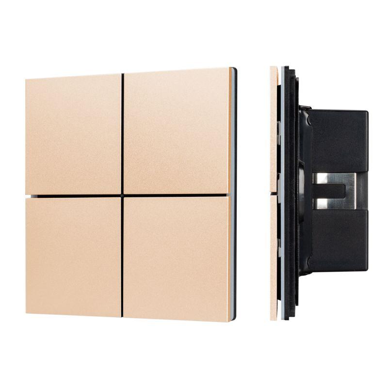 панель кнопочная knx-304-23-in champagne (bus frameless) (ip20 металл) intelligent arlight 039665 от BTSprom.by