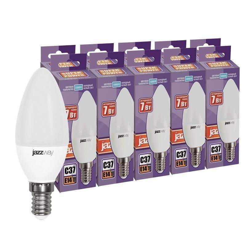 лампа светодиодная pled-sp 7вт c37 5000к холод. бел. e14 230в 50гц (уп.10шт) jazzway 1028501 от BTSprom.by