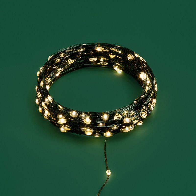  Гирлянда светодиодная "Роса" 20м 200LED тепл. бел. IP20 с контроллером провод зел. Neon-Night 303-266 фото в каталоге от BTSprom.by