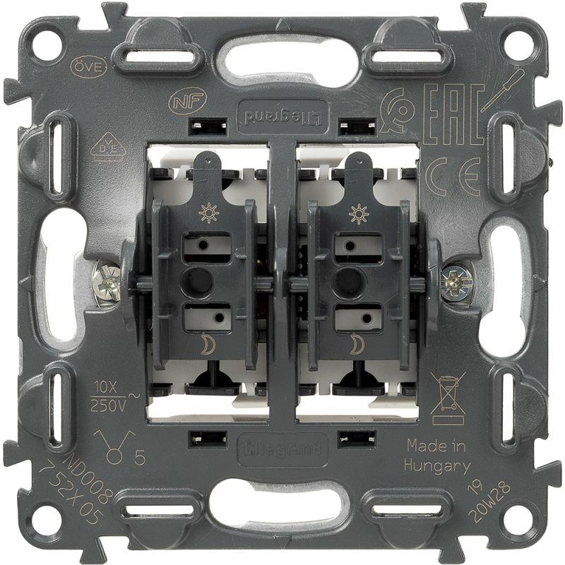  Выключатель 2-кл. СП Valena In'matic 10А IP20 250В безвинтов. зажимы механизм сер. Leg 752005 фото в каталоге от BTSprom.by