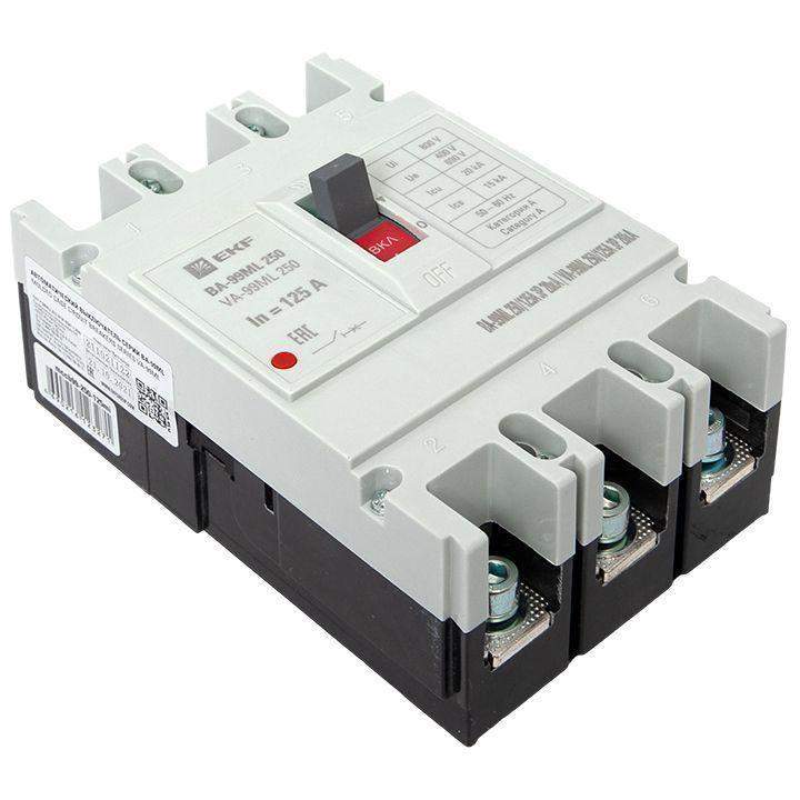 выключатель автоматический 3п 250/160а 20ка ва-99мl basic ekf mccb99-250-160mi от BTSprom.by