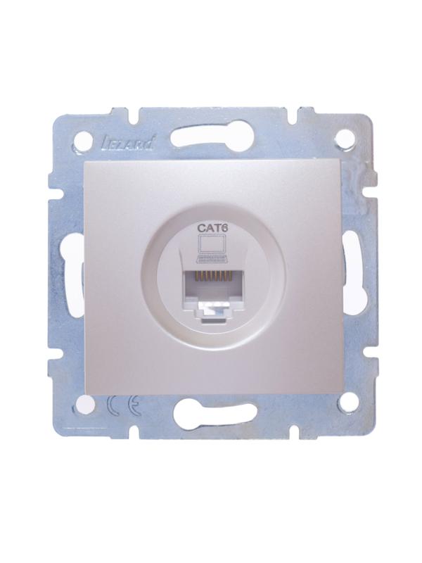 розетка компьютерная 1-м сп karina ip20 rj45 кат.6 механизм жемчуж./бел. перламутр. lezard 707-3088-140 от BTSprom.by