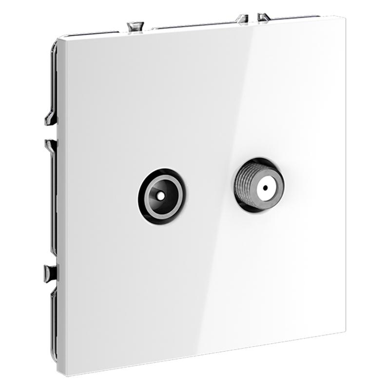  Розетка телевизионная оконечная TV + SAT 2-м СП S70 механизм бел. глянцевый Voltum VLS060401 фото в каталоге от BTSprom.by