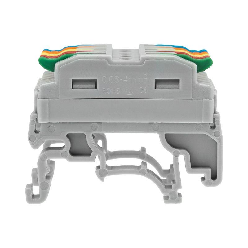  Клемма строительно-монтажная СМК проходная 222-425D 5п 0.08-4кв.мм с креплением на DIN-рейку сер. (уп.4шт) Rexant 07-5236-04 фото в каталоге от BTSprom.by