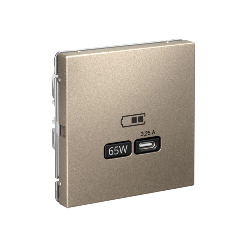  Розетка USB ArtGallery тип C 65Вт QC PD высокоскор. ЗУ механизм шампань SE GAL000527 фото в каталоге от BTSprom.by