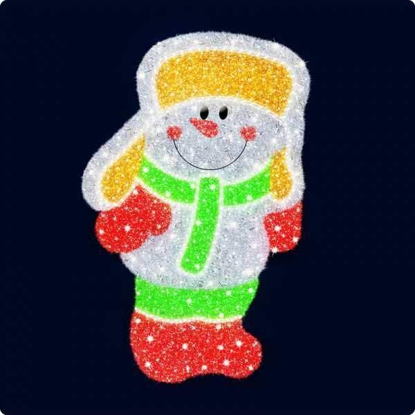 декоративная 2d фигура снеговик веселый 100 см (цвет на выбор) от BTSprom.by