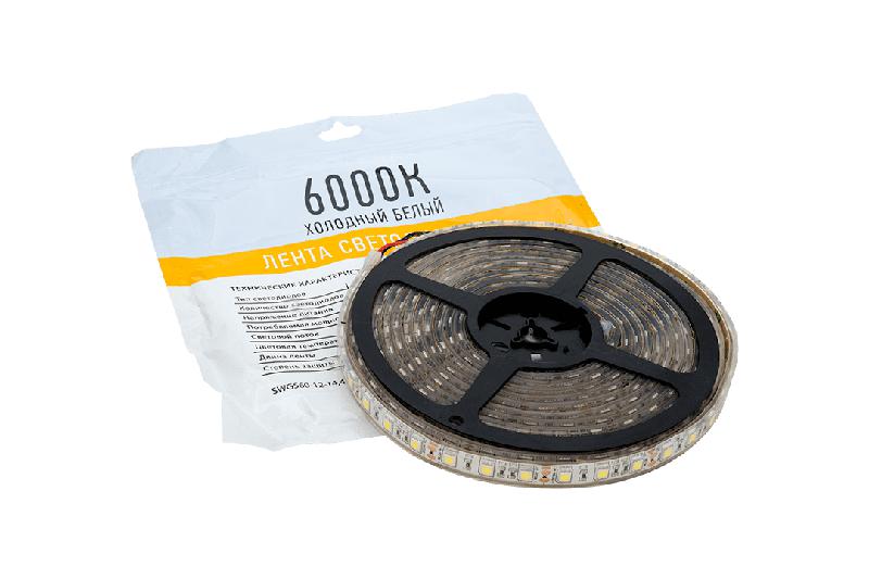  Лента светодиодная стандарт 5050 60LED/м 14.4Вт/м холод. бел. 12В IP68 (уп.5м) SWG Standard 00-00001846 фото в каталоге от BTSprom.by