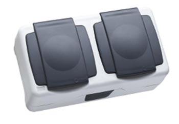 розетка с заземлением и крышкой двойн. ip55 plus makel 36064201 от BTSprom.by