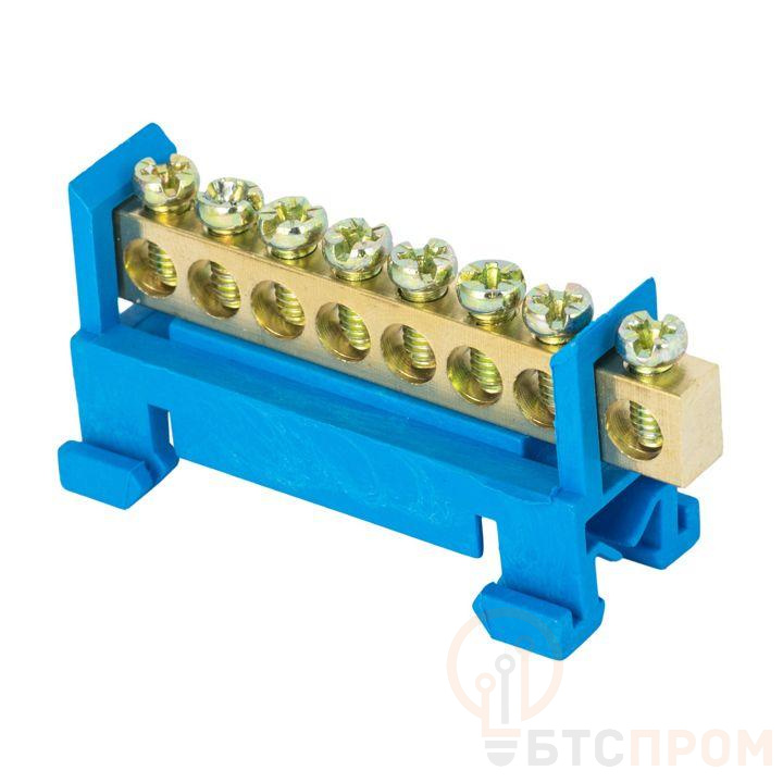 Шина нулевая N 6х9 8 отверстий синий изолятор тип "Стойка" на DIN-рейку латунь PROxima EKF sn0-63-8-sb фото в каталоге от BTSprom.by  Шина нулевая N 6х9 8 отверстий синий изолятор тип "Стойка" на DIN-рейку латунь PROxima EKF sn0-63-8-sb фото в каталоге от BTSprom.by