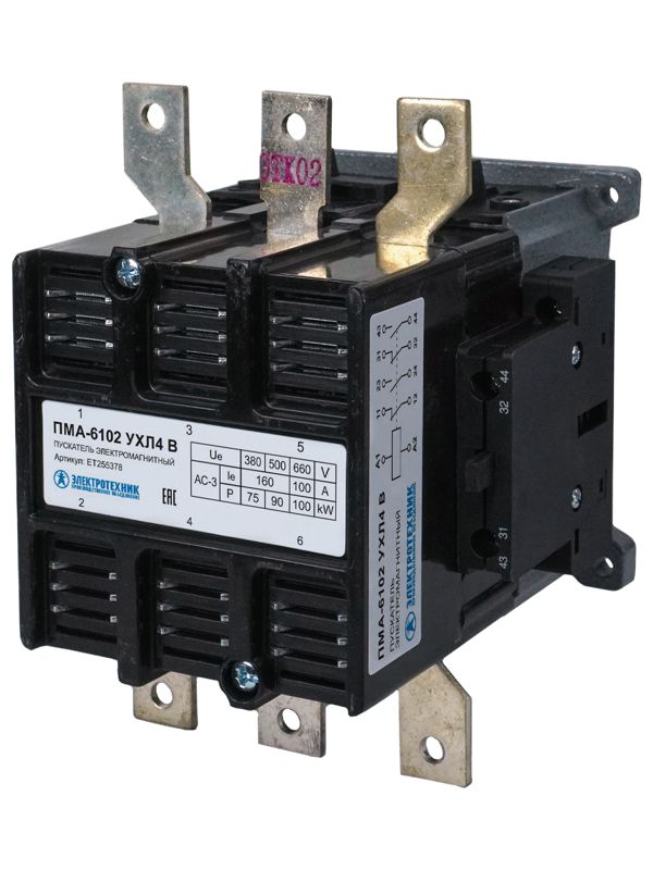 пускатель пма-6102 ухл4 в 160а кат. 220в 2но+2нз ip00 без реле электротехник et255378 от BTSprom.by