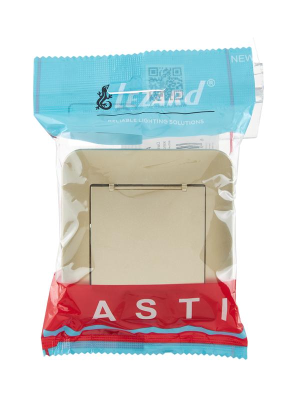  Розетка 1-м СП ASTI 16А IP20 с заземл. с крышкой термопласт в сборе золото. LEZARD 7081-3636-123В фото в каталоге от BTSprom.by