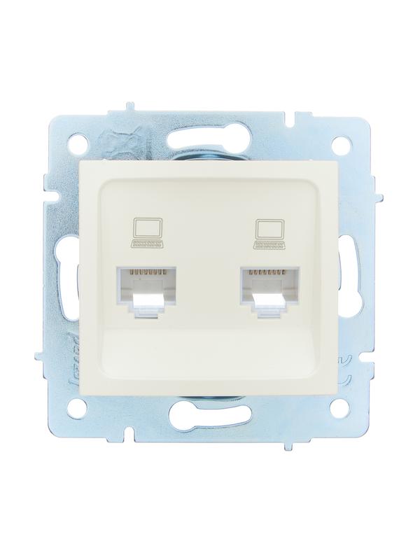 розетка компьютерная 2-м сп asti ip20 rj45 механизм жемчуж./бел. перламутр. lezard 7081-3088-141 от BTSprom.by