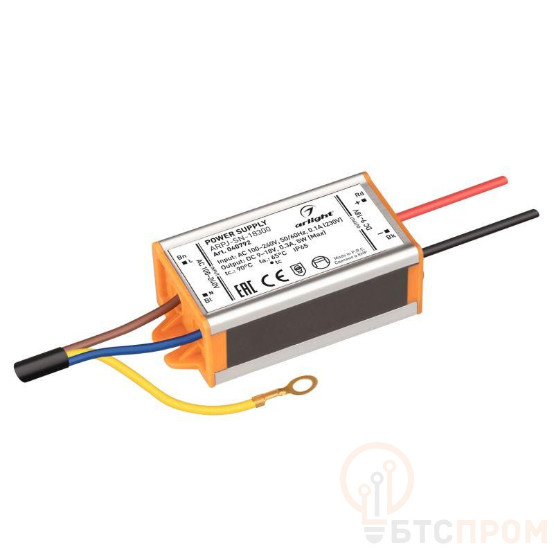 Блок питания ARPJ-SN-18300 (5Вт 9-18В 300мА) (IP65 металл) Arlight 040792 фото в каталоге от BTSprom.by  Блок питания ARPJ-SN-18300 (5Вт 9-18В 300мА) (IP65 металл) Arlight 040792 фото в каталоге от BTSprom.by