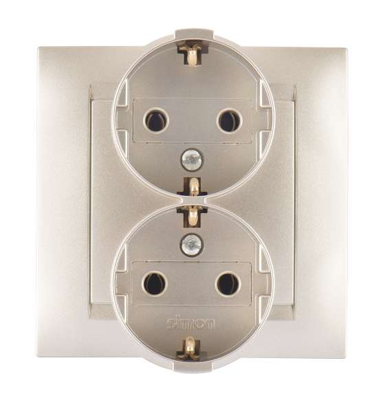 розетка 2-м сп simon15 с заземл. шампань simon 1590459-034 от BTSprom.by
