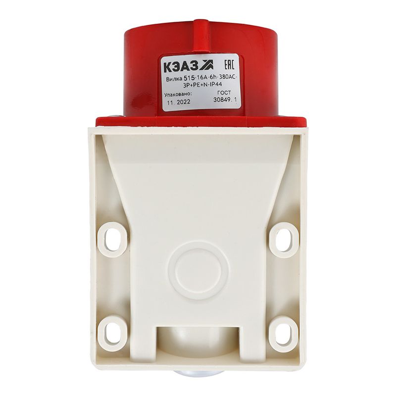  Вилка 515 16А 6h 380AC 3P+PE+N IP44 для монтажа на поверхность КЭАЗ 241215 фото в каталоге от BTSprom.by