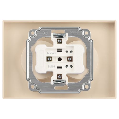  Розетка 2-м СП Accent 6-204-02 16А IP20 250В 2P AL/CU сл. кость Intro Б0063474 фото в каталоге от BTSprom.by