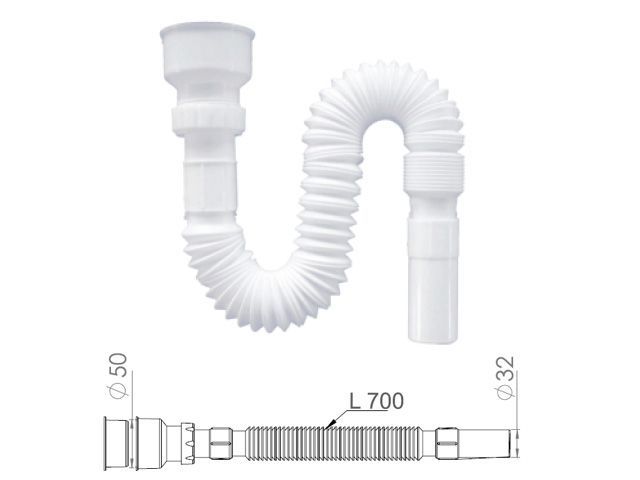 сифон для писсуара гофрированный, av engineering ave129789 от BTSprom.by
