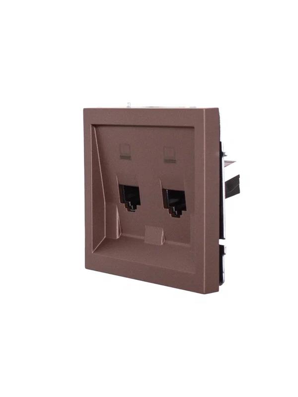  Розетка 2-мест. компьютерная СП ZIMA IP20 шоколад LEZARD 704-7388-141 фото в каталоге от BTSprom.by