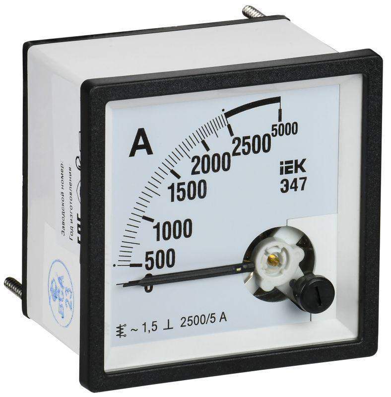 амперметр э47 2500/5а класс точн. 1.5 72х72мм iek ipa10-6-2500-e от BTSprom.by