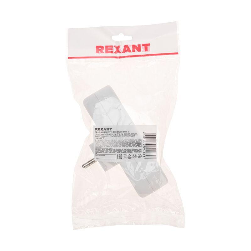  Разветвитель 3-м с заземл. 16А IP20 линейный бел. Rexant 11-1079 фото в каталоге от BTSprom.by