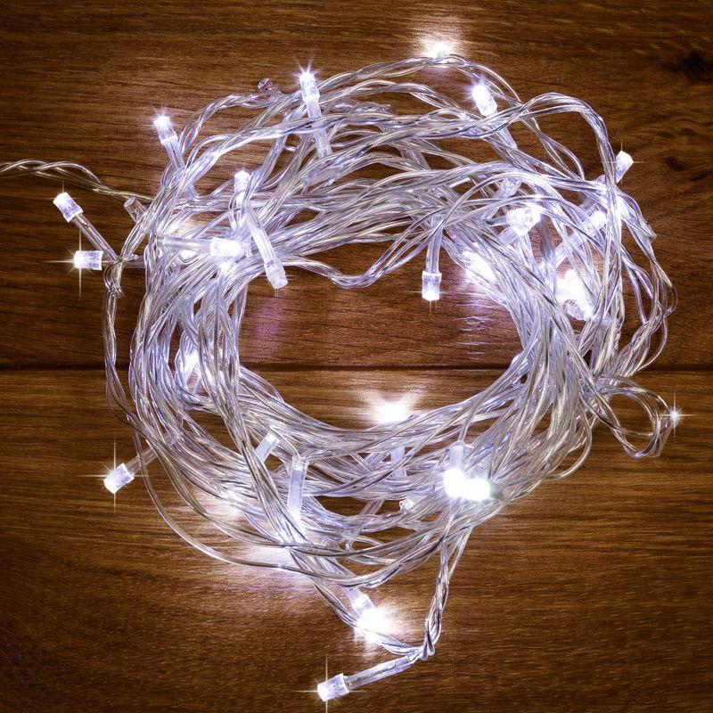 гирлянда светодиодная универсальная 10м 100led бел. 4вт ip20 с контроллером провод пвх прозр. neon-night 304-025 от BTSprom.by