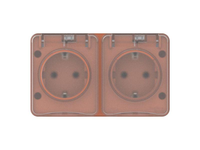  Розетка 2-м ОП AtlasDesign PROFI 16А IP54 заземл. защ. шторки терракот. SE ATN547026 фото в каталоге от BTSprom.by