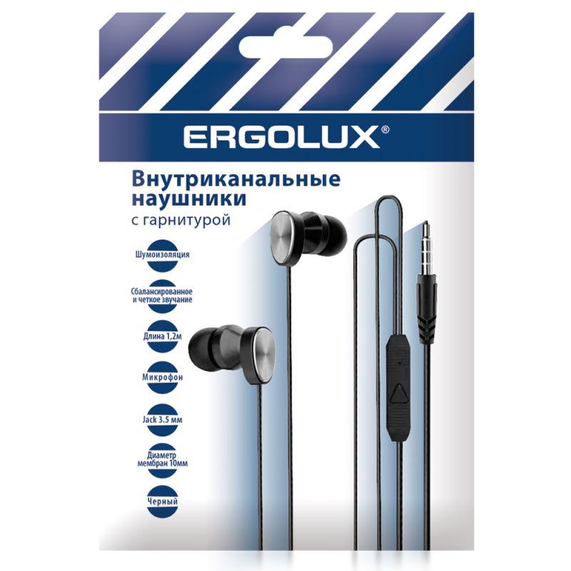 наушники вакумные с микрофоном проводные elx-whp02p-c02 промо 3.5мм 1.2м пакет черн. ergolux 15280 от BTSprom.by