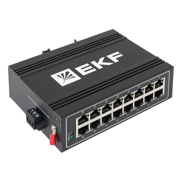  Коммутатор неуправляемый промышленный U-16T 16 портов 10/100Base-T(X) RJ45 монтаж на DIN-рейку TSX EKF TSX-U-16T фото в каталоге от BTSprom.by