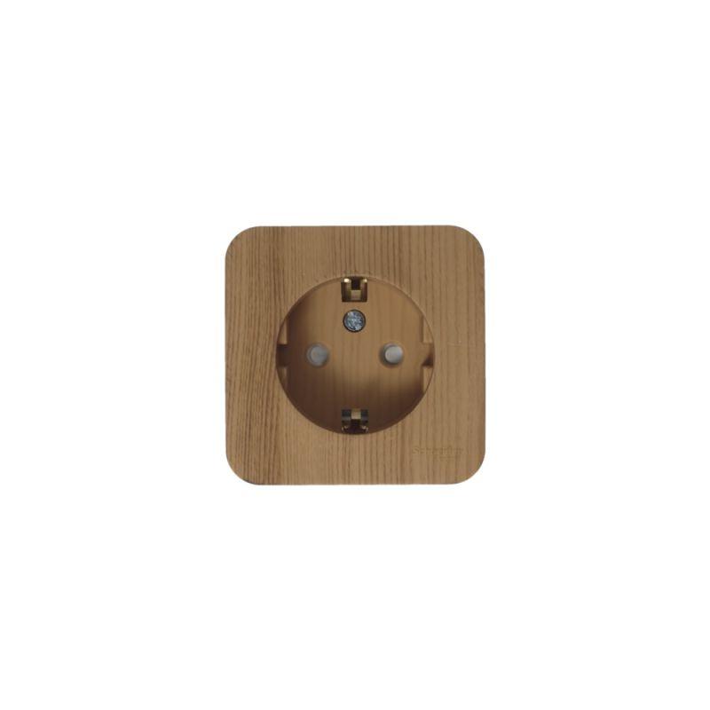  Розетка 1-м ОП Blanca 16А IP20 250В с заземл. защ. шторки с изолир. пластиной ясень SE BLNRA011115 фото в каталоге от BTSprom.by