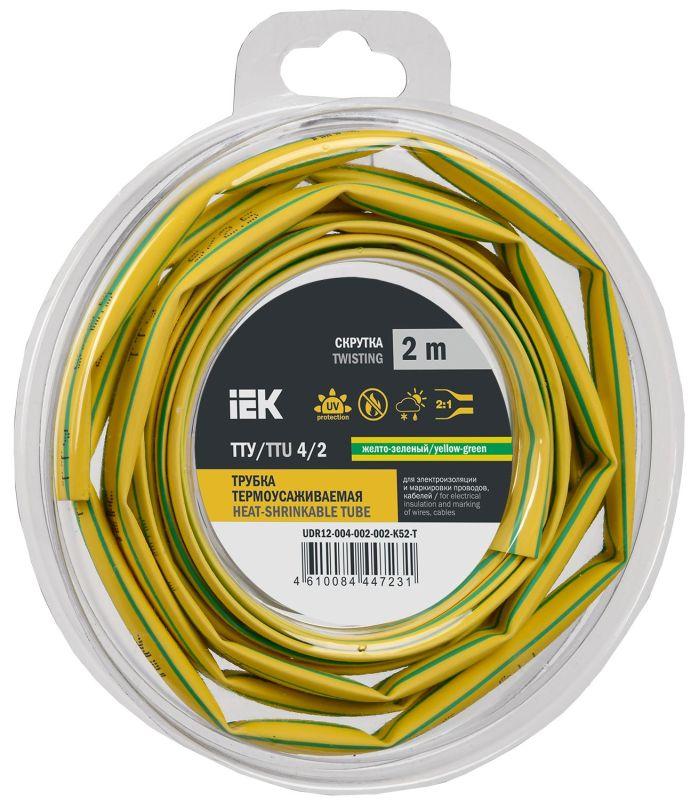 трубка термоусадочная тту нг-ls 4/2 желт./зел. (уп.2м) iek udr12-004-002-002-k52-t от BTSprom.by
